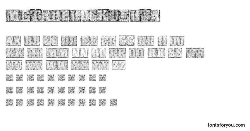 A fonte MetalblockDelta – alfabeto, números, caracteres especiais