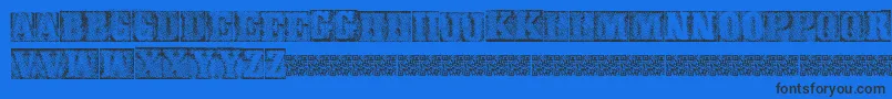 MetalblockDelta-Schriftart – Schwarze Schriften auf blauem Hintergrund