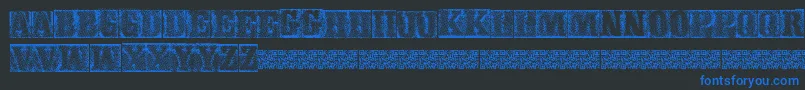 MetalblockDelta-Schriftart – Blaue Schriften auf schwarzem Hintergrund