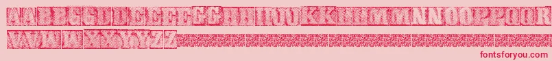 フォントMetalblockDelta – ピンクの背景に赤い文字
