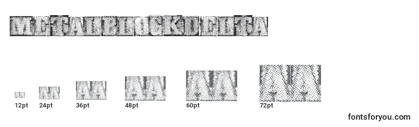 Размеры шрифта MetalblockDelta