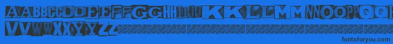 MetalblockNaked-Schriftart – Schwarze Schriften auf blauem Hintergrund