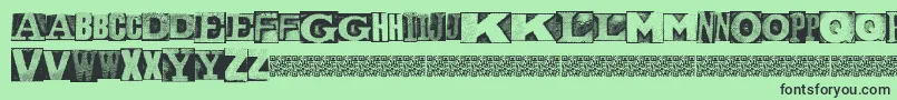 MetalblockNaked Font – Black Fonts on Green Background