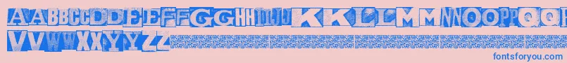 MetalblockNaked-Schriftart – Blaue Schriften auf rosa Hintergrund