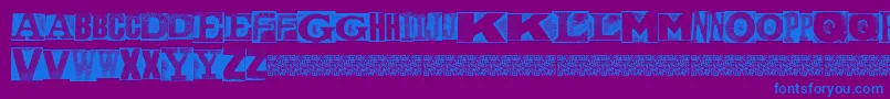 MetalblockNaked Font – Blue Fonts on Purple Background