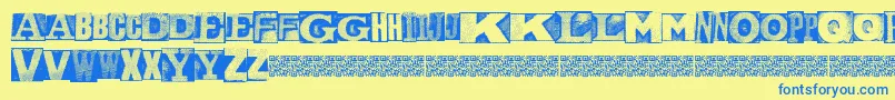 MetalblockNaked Font – Blue Fonts on Yellow Background