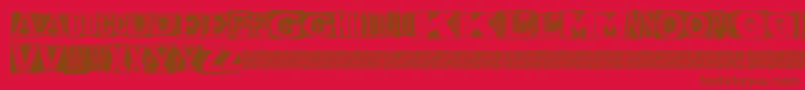 MetalblockNaked Font – Brown Fonts on Red Background