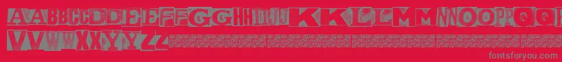 フォントMetalblockNaked – 赤い背景に灰色の文字