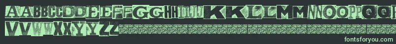 Fonte MetalblockNaked – fontes verdes em um fundo preto
