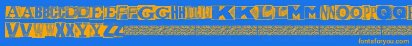 MetalblockNaked Font – Orange Fonts on Blue Background