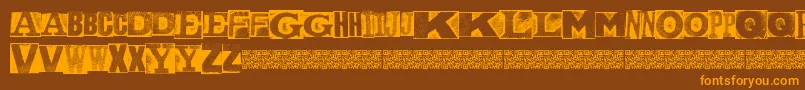 MetalblockNaked Font – Orange Fonts on Brown Background