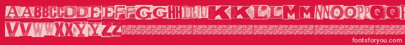 フォントMetalblockNaked – 赤い背景にピンクのフォント