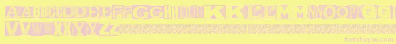 MetalblockNaked Font – Pink Fonts on Yellow Background