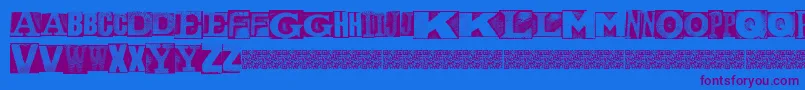 MetalblockNaked Font – Purple Fonts on Blue Background