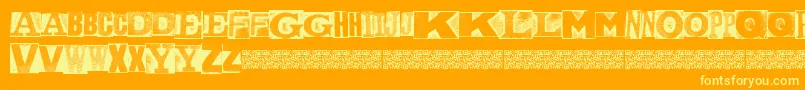 MetalblockNaked Font – Yellow Fonts on Orange Background