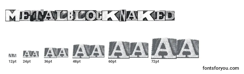 Размеры шрифта MetalblockNaked