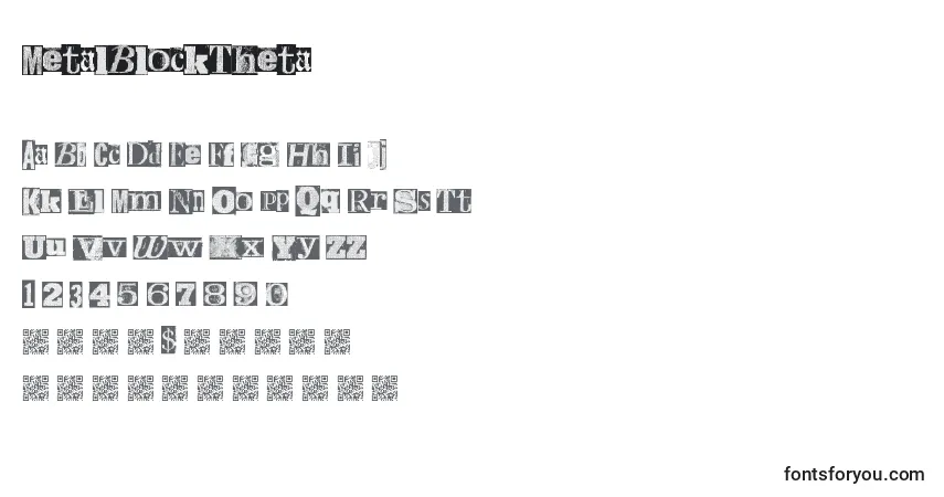 MetalBlockTheta Font – alphabet, numbers, special characters