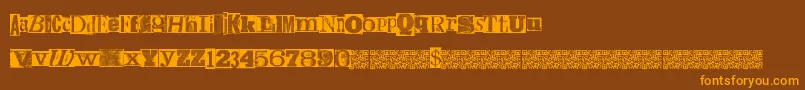 MetalBlockTheta Font – Orange Fonts on Brown Background