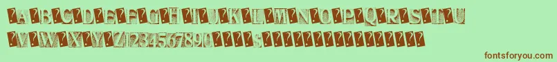 MetalBlockThree Font – Brown Fonts on Green Background