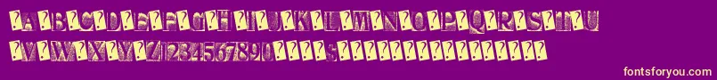 MetalBlockThree Font – Yellow Fonts on Purple Background