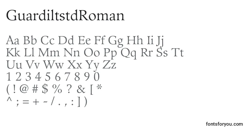 Fuente GuardiltstdRoman - alfabeto, números, caracteres especiales