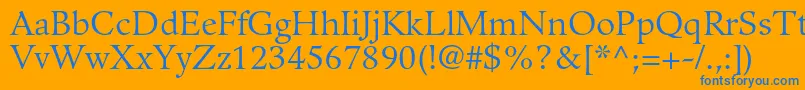 フォントGuardiltstdRoman – オレンジの背景に青い文字