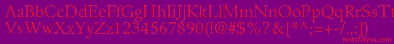 GuardiltstdRoman Font – Red Fonts on Purple Background