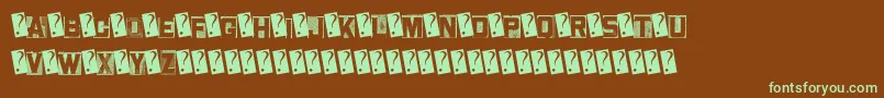 MetalBlockTwo-fontti – vihreät fontit ruskealla taustalla