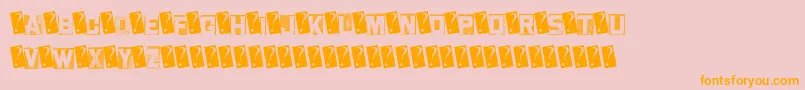 MetalBlockTwo Font – Orange Fonts on Pink Background