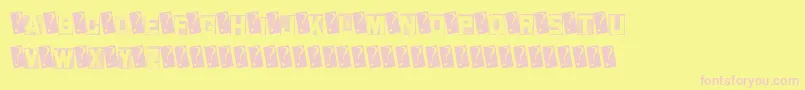Czcionka MetalBlockTwo – różowe czcionki na żółtym tle