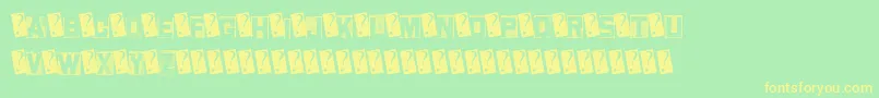 MetalBlockTwo Font – Yellow Fonts on Green Background