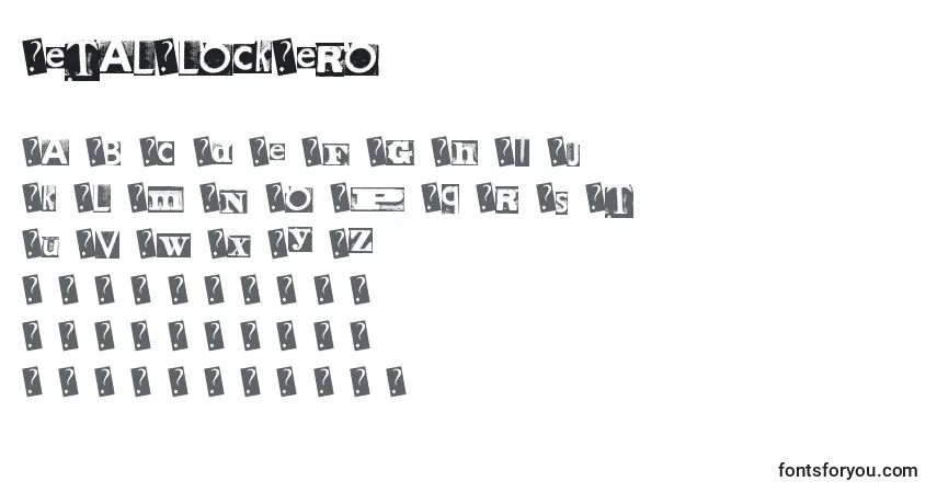 A fonte MetalBlockZero – alfabeto, números, caracteres especiais