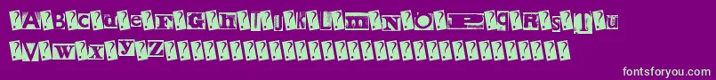 MetalBlockZero Font – Green Fonts on Purple Background