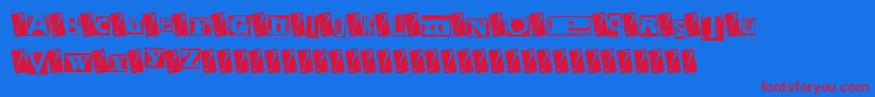 MetalBlockZero Font – Red Fonts on Blue Background