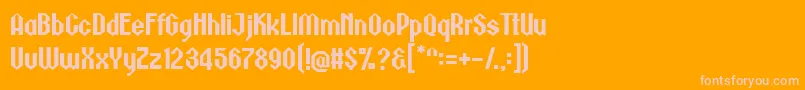 Metalick Font – Pink Fonts on Orange Background