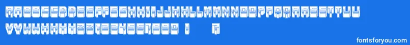 Metallic Font – White Fonts on Blue Background