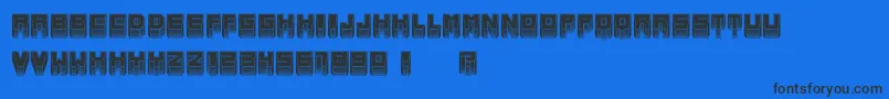 MetallicInverted-Schriftart – Schwarze Schriften auf blauem Hintergrund