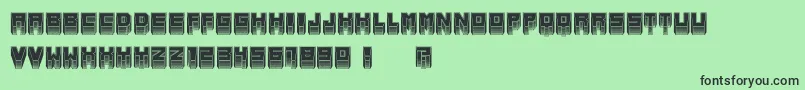 MetallicInverted-Schriftart – Schwarze Schriften auf grünem Hintergrund