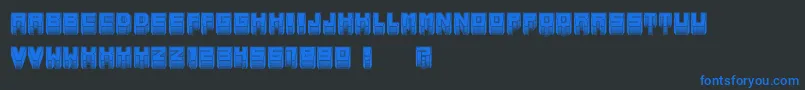 MetallicInverted-Schriftart – Blaue Schriften auf schwarzem Hintergrund