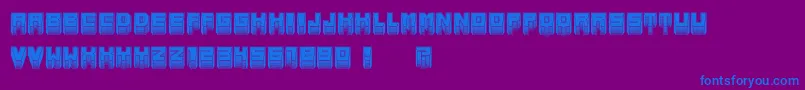 MetallicInverted-Schriftart – Blaue Schriften auf violettem Hintergrund