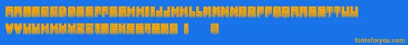 MetallicInverted Font – Orange Fonts on Blue Background