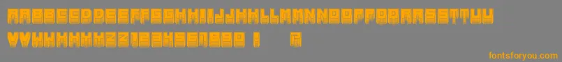 MetallicInverted-Schriftart – Orangefarbene Schriften auf grauem Hintergrund