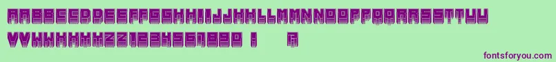 フォントMetallicInverted – 緑の背景に紫のフォント