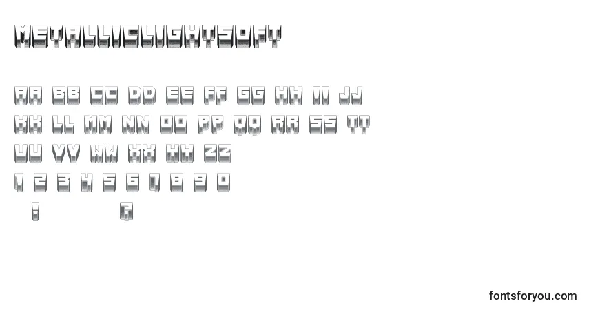 Czcionka MetallicLightSoft – alfabet, cyfry, specjalne znaki