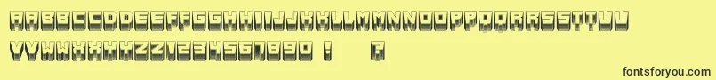 MetallicLightSoft-Schriftart – Schwarze Schriften auf gelbem Hintergrund