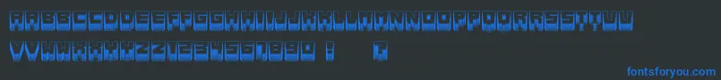 MetallicLightSoft-Schriftart – Blaue Schriften auf schwarzem Hintergrund