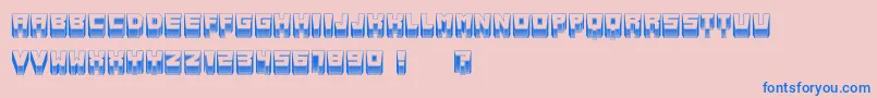 MetallicLightSoft-Schriftart – Blaue Schriften auf rosa Hintergrund