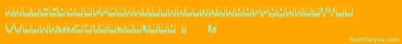 MetallicLightSoft-Schriftart – Grüne Schriften auf orangefarbenem Hintergrund