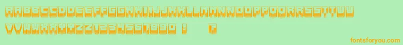 MetallicLightSoft Font – Orange Fonts on Green Background