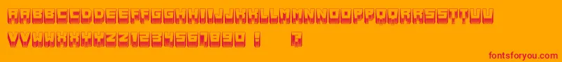 MetallicLightSoft-Schriftart – Rote Schriften auf orangefarbenem Hintergrund